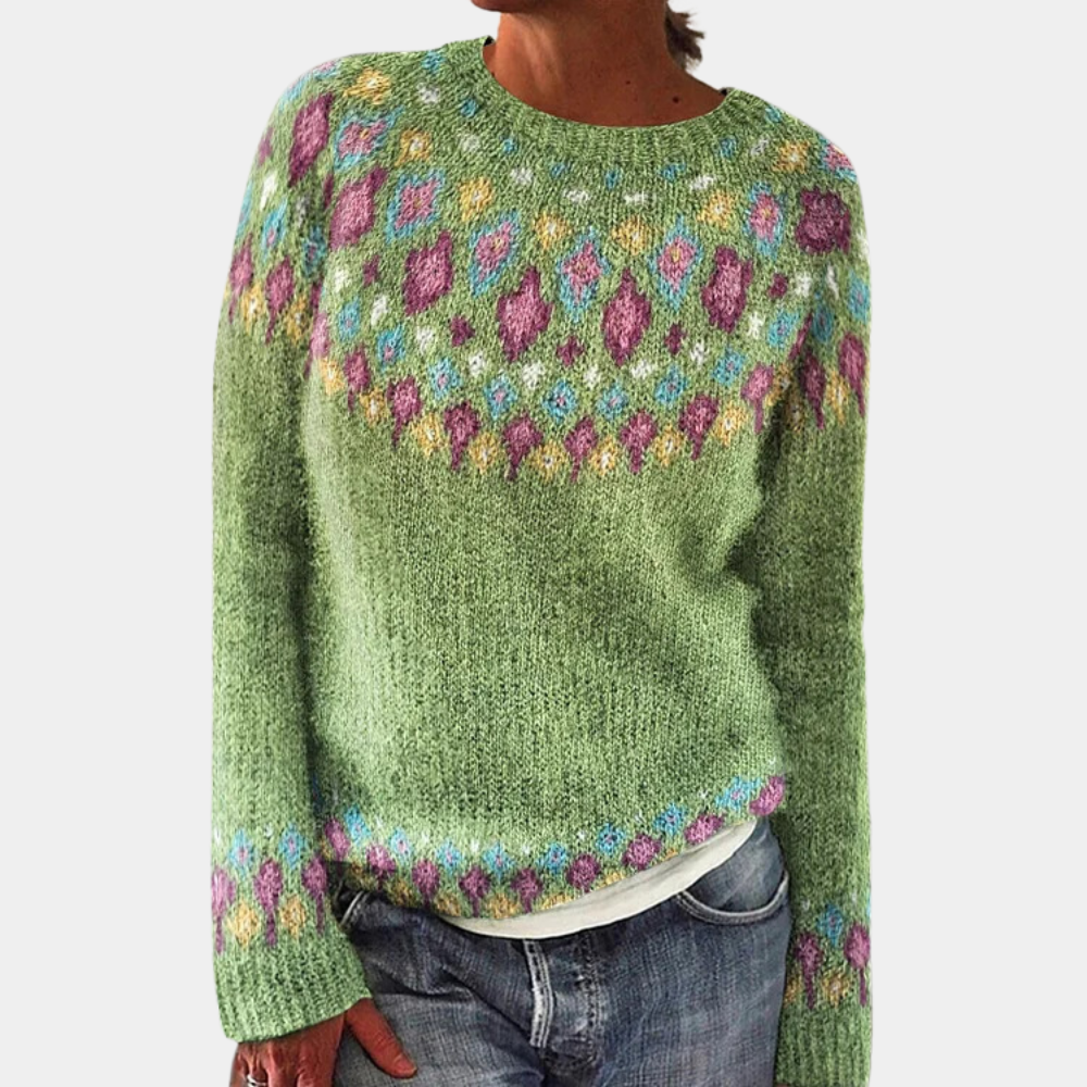 Eliza | Sweter damski zimowy z wzorem skandynawskim