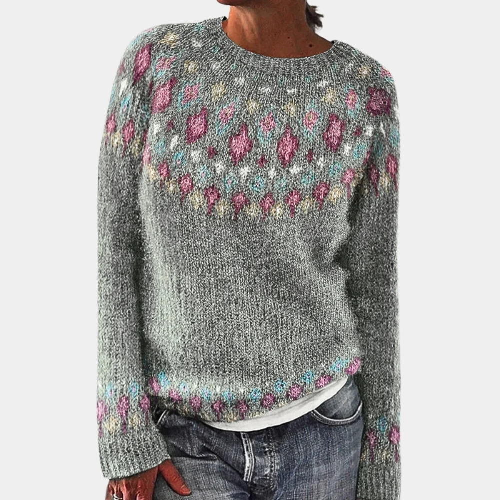 Eliza | Sweter damski zimowy z wzorem skandynawskim