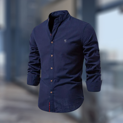 Mirosław | Koszula męska kołnierzem stójkowym