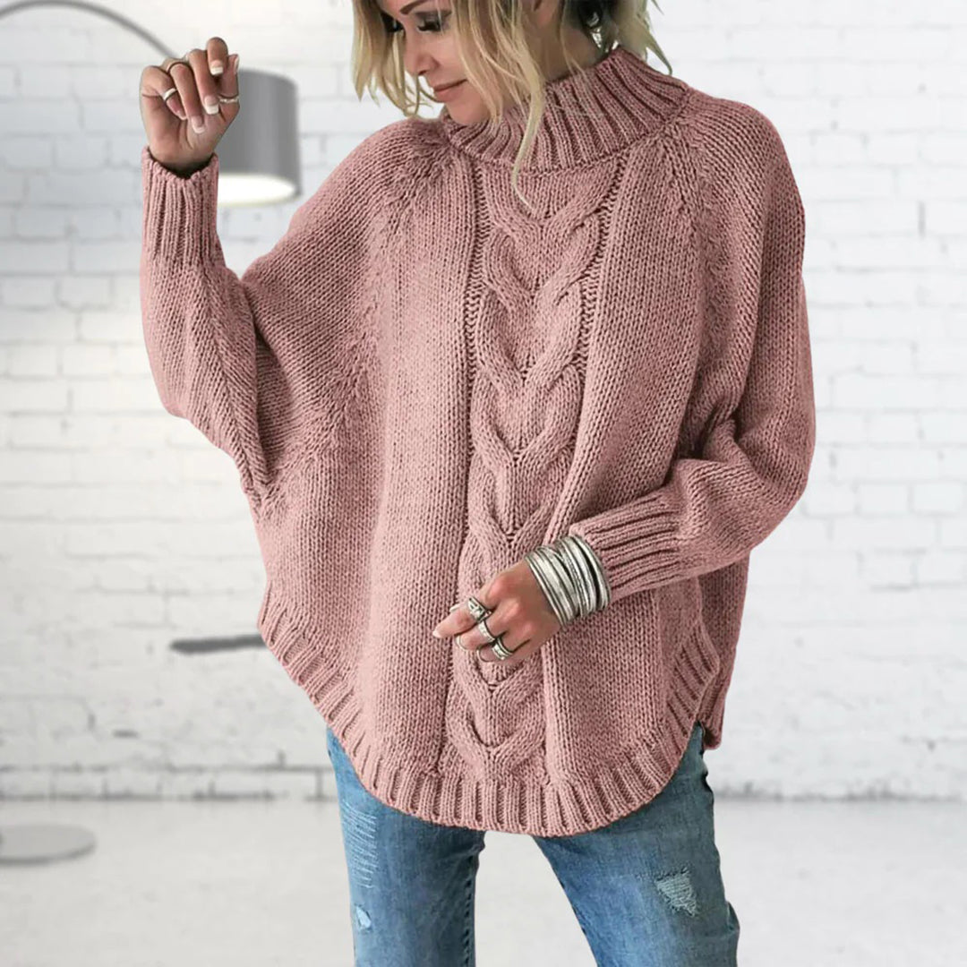 Verica | Sweter damski zimowy w grubym splocie z golfem