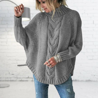 Verica | Sweter damski zimowy w grubym splocie z golfem