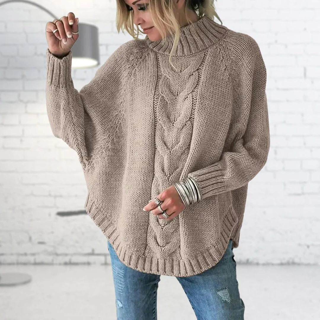 Verica | Sweter damski zimowy w grubym splocie z golfem
