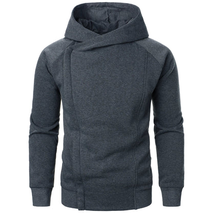 Bluza rozpinana z kapturem męska z asymetrycznym zamkiem i kieszeniami 1
