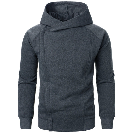 Bluza rozpinana z kapturem męska z asymetrycznym zamkiem i kieszeniami 1