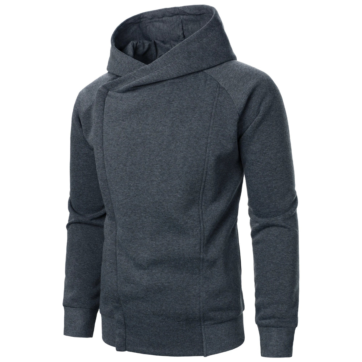 Bluza rozpinana z kapturem męska z asymetrycznym zamkiem i kieszeniami 2