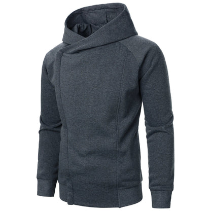 Bluza rozpinana z kapturem męska z asymetrycznym zamkiem i kieszeniami 2