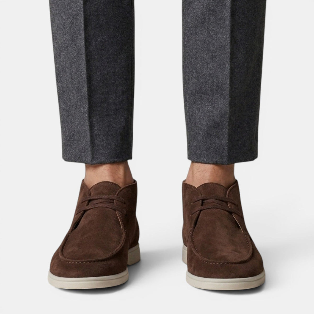 Buty chukka męskie zamszowe sznurowane za kostkę 3