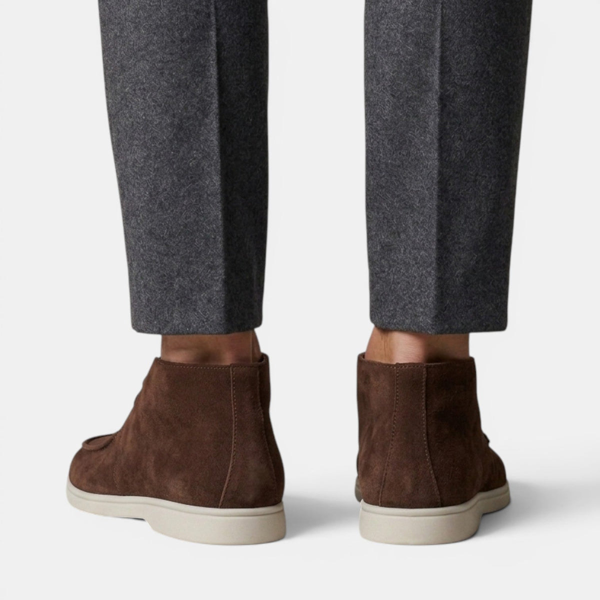 Buty chukka męskie zamszowe sznurowane za kostkę 4