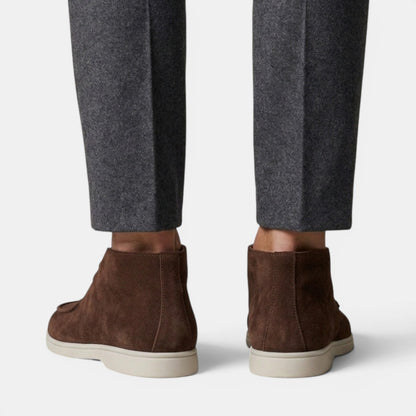 Buty chukka męskie zamszowe sznurowane za kostkę 4