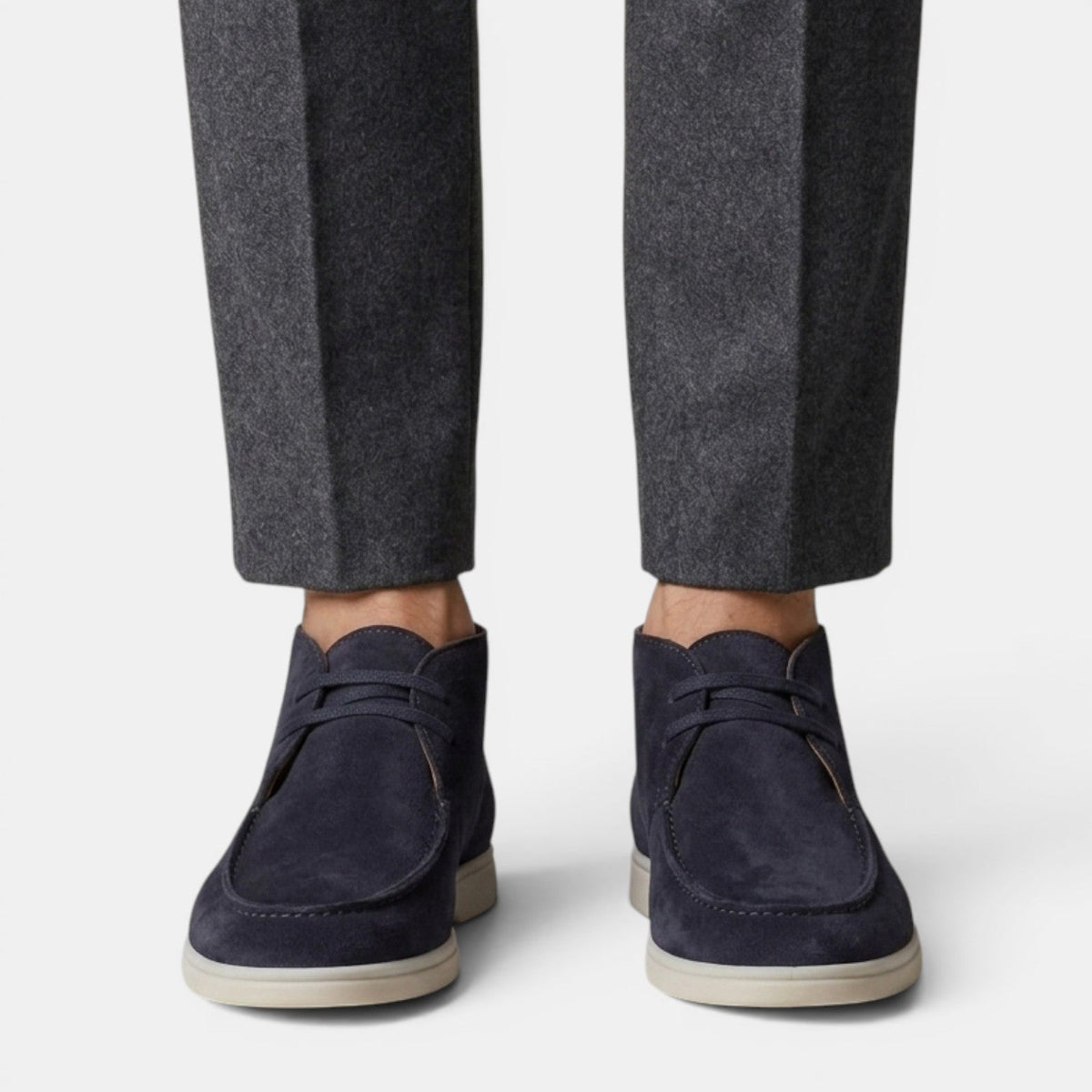 Buty chukka męskie zamszowe sznurowane za kostkę 7