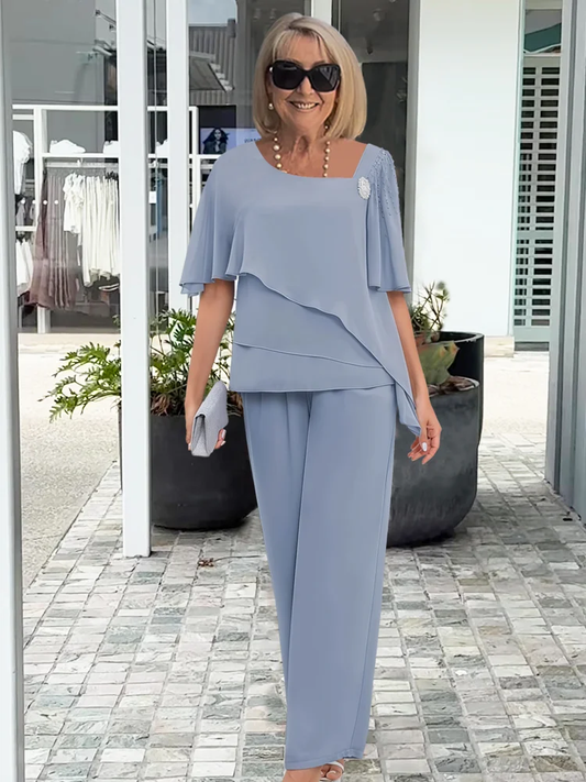 Sylwia | Komplet damski letni elegancki i kobiecy