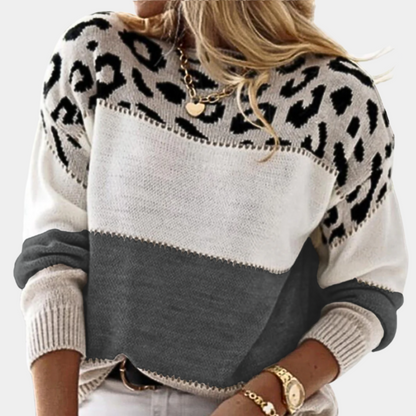 Cheyenne | Sweter damski zimowy z panterkowym wzorem