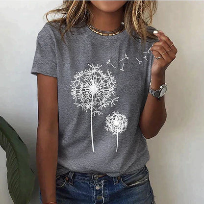 Natalia | T-shirt damski z okrągłym dekoltem i krótkim rękawem