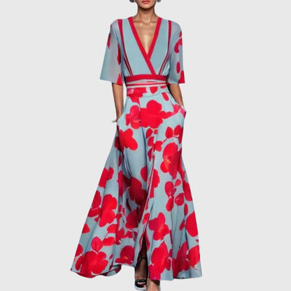 Izabela | Elegancka sukienka maxi damska na wiosnę