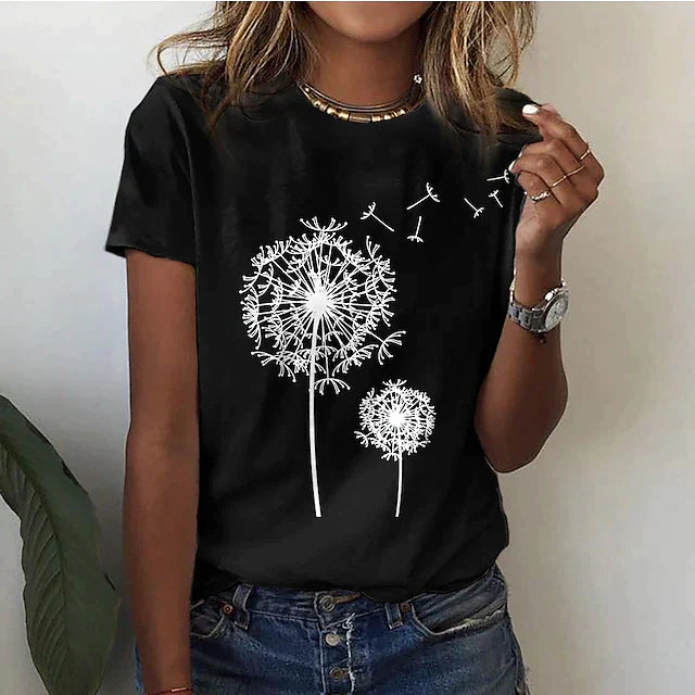 Natalia | T-shirt damski z okrągłym dekoltem i krótkim rękawem