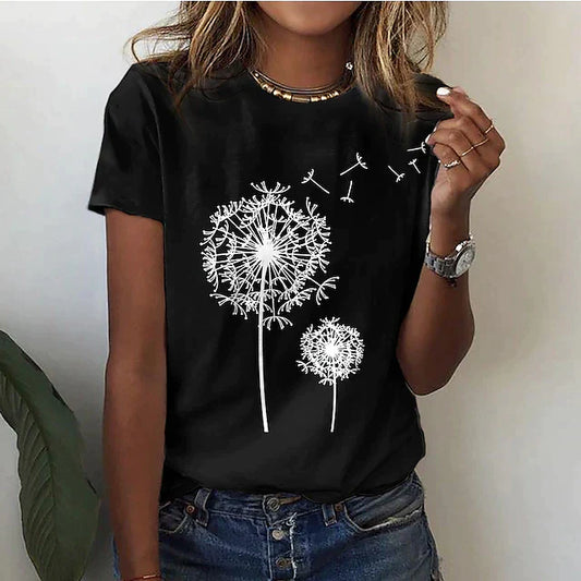 Natalia | T-shirt damski z okrągłym dekoltem i krótkim rękawem
