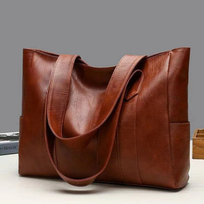 Duża torebka damska shopper z długimi uchwytami i zamkiem 2