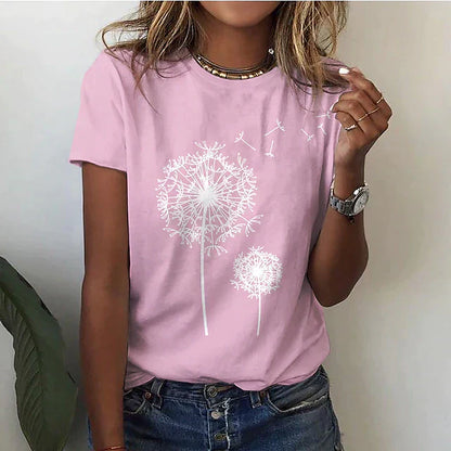 Natalia | T-shirt damski z okrągłym dekoltem i krótkim rękawem