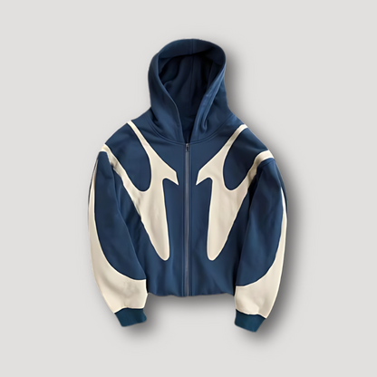 Leon | Hoodie z zamkiem i graficznym nadrukiem męski