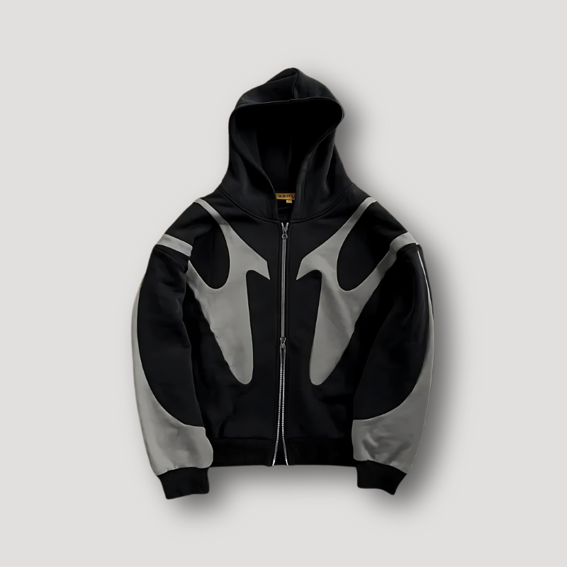 Leon | Hoodie z zamkiem i graficznym nadrukiem męski