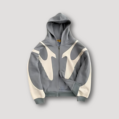 Leon | Hoodie z zamkiem i graficznym nadrukiem męski