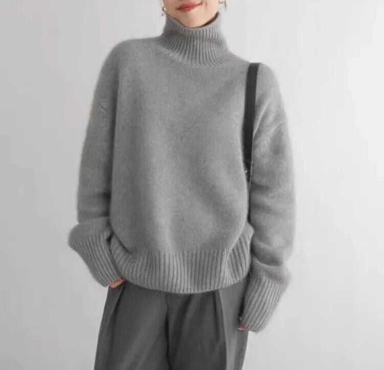 Golf damski wełniany oversize z bufiastymi rękawami 4