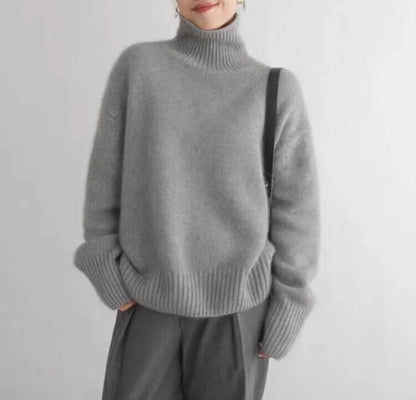 Golf damski wełniany oversize z bufiastymi rękawami 4