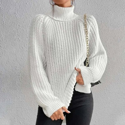 Golf damski z grubej dzianiny oversize prążkowany 10