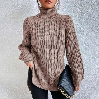 Golf damski z grubej dzianiny oversize prążkowany 8