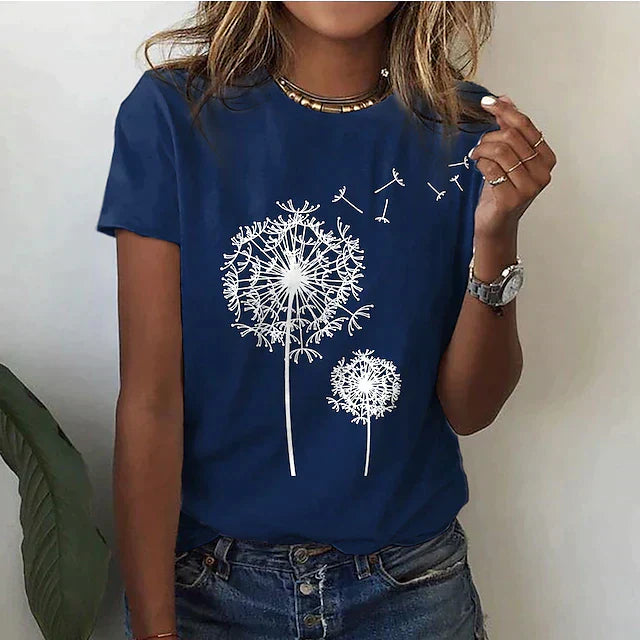 Natalia | T-shirt damski z okrągłym dekoltem i krótkim rękawem