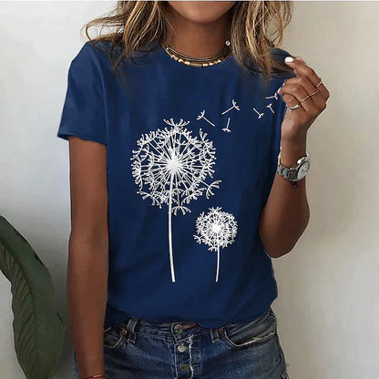 Natalia | T-shirt damski z okrągłym dekoltem i krótkim rękawem
