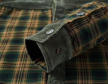 Kamizelka koszulowa męska w kratę podszyta sherpą z kieszenią na piersi 16