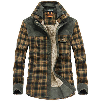 Kamizelka koszulowa męska w kratę podszyta sherpą z kieszenią na piersi 2