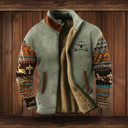 Kamizelka męska ocieplana z misia rozpinana w stylu retro 3