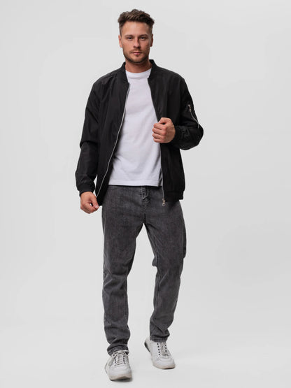 Kurtka bomberka męska zapinana na zamek z elastycznymi ściągaczami 7