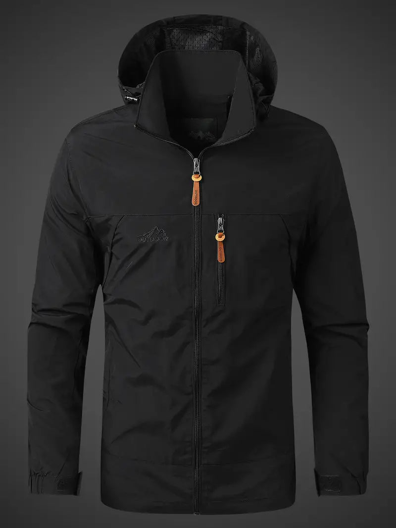 Kurtka przeciwdeszczowa męska outdoor wodoodporna oddychająca z kieszeniami 3