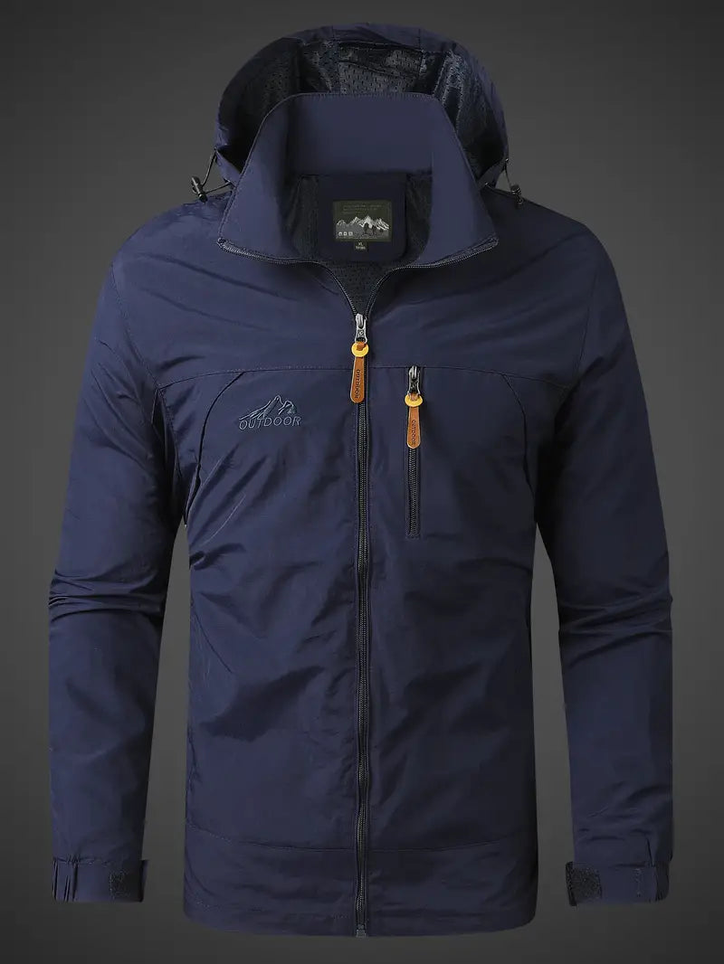 Kurtka przeciwdeszczowa męska outdoor wodoodporna oddychająca z kieszeniami 4