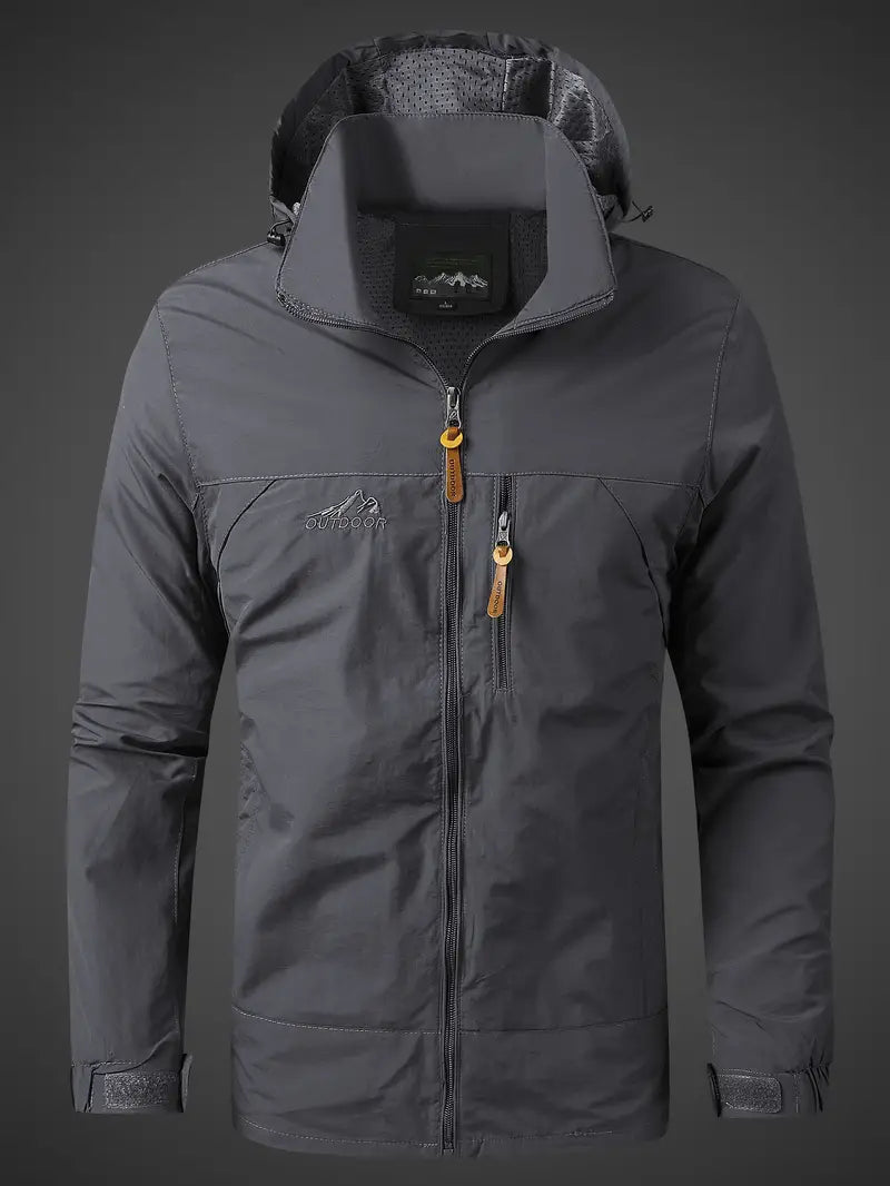 Kurtka przeciwdeszczowa męska outdoor wodoodporna oddychająca z kieszeniami 5