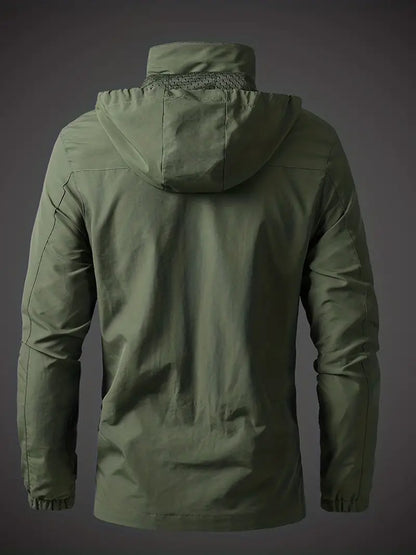 Kurtka przeciwdeszczowa męska outdoor wodoodporna oddychająca z kieszeniami 6