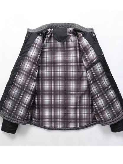 Kurtka puchowa męska pikowana krótka ze stójką ocieplana zapinana na zamek 11
