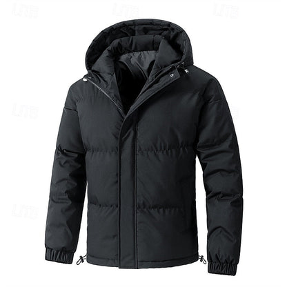 Kurtka puchowa męska pikowana z kapturem ocieplana krótka zapinana na zamek 2