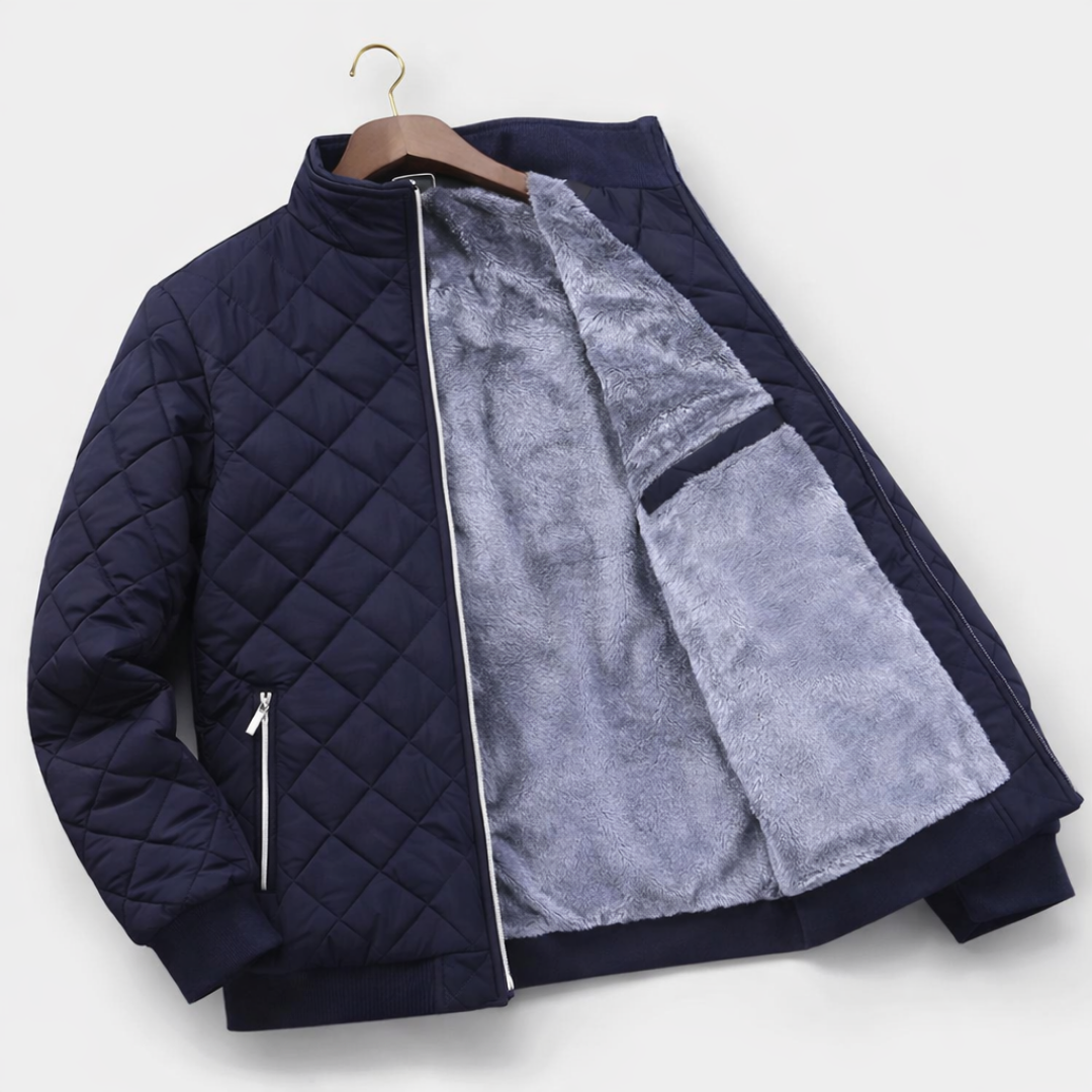 Kurtka zimowa męska pikowana ze stójką na zamek ocieplana 5