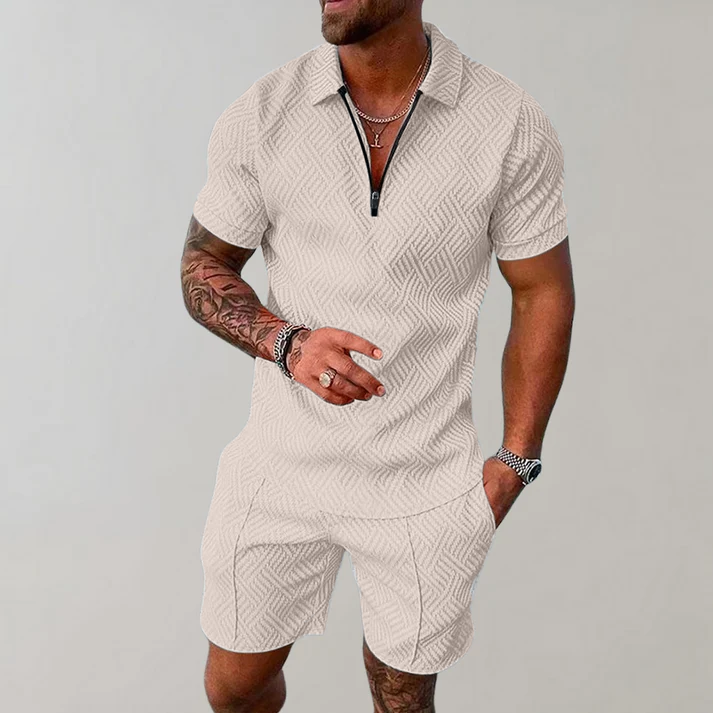 Jakub | Casualowy zestaw męski polo i szorty