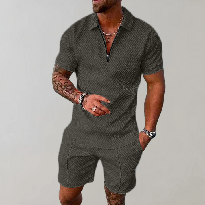 Jakub | Casualowy zestaw męski polo i szorty