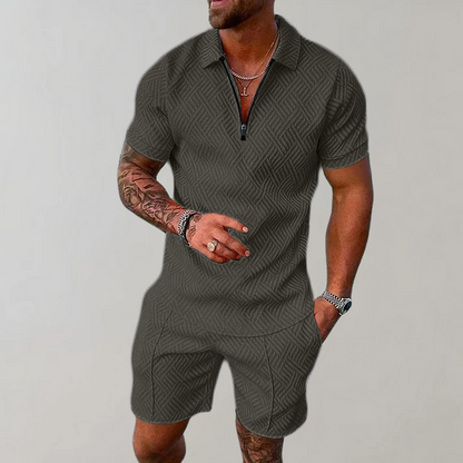 Jakub | Casualowy zestaw męski polo i szorty