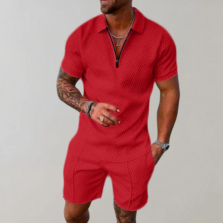 Jakub | Casualowy zestaw męski polo i szorty