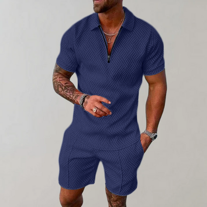 Jakub | Casualowy zestaw męski polo i szorty