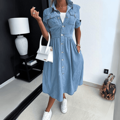 Joanna | Sukienka midi damska z denimu