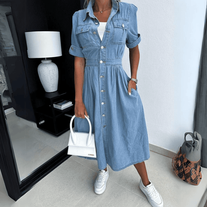 Joanna | Sukienka midi damska z denimu