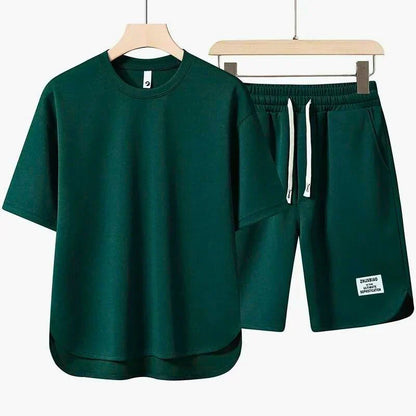 Kacper | Dwuczęściowy zestaw męski t-shirt i szorty z regulowanym sznurkiem